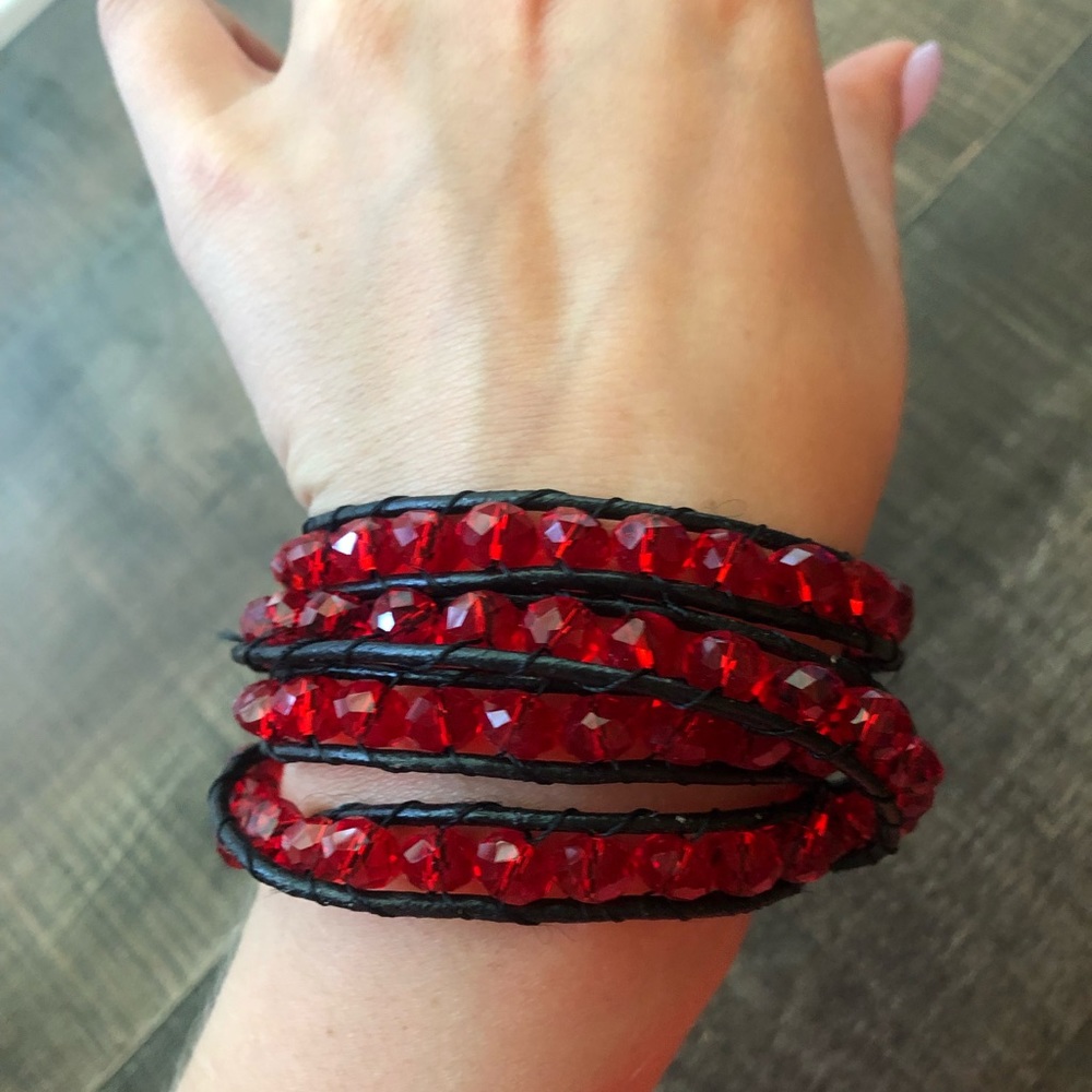 Red/black wrap bracelet